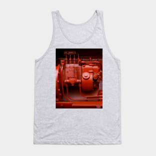 Red Tractor Motor. Vintage diesel Engine Portrait Tank Top